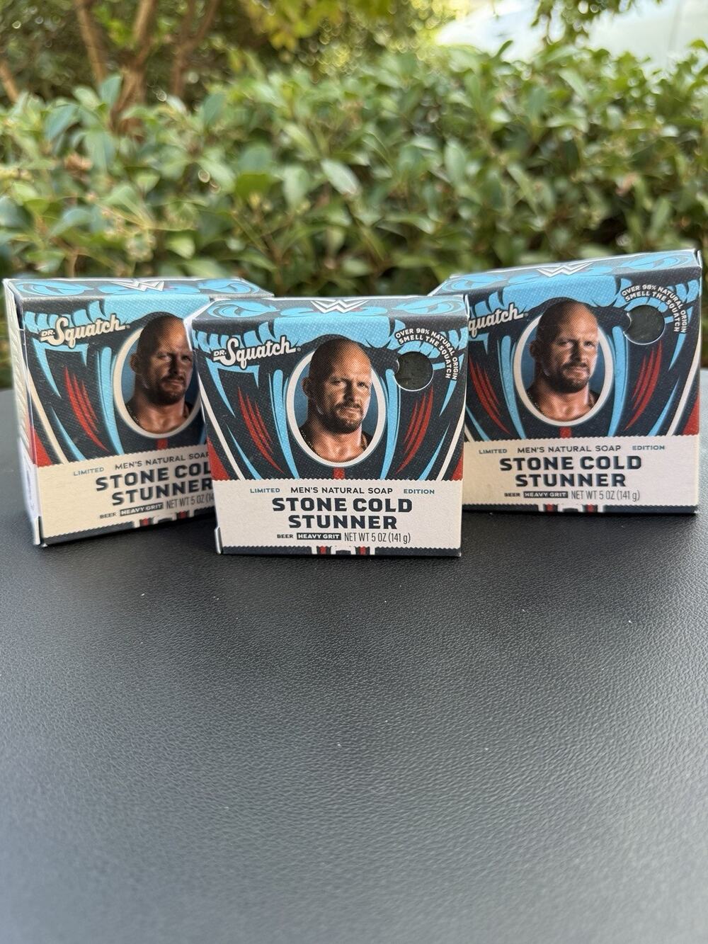 3x Dr. Squatch Stone Cold Stunner Soap Bars WWE Limited Edition 5oz